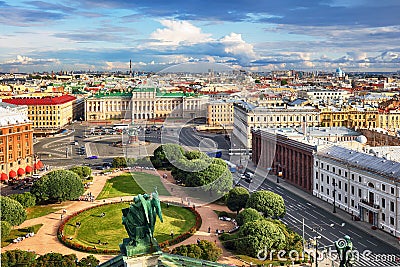 Russia, Saint Petersburg Aerial View from Saint Isaac`s Cathedra Editorial Stock Photo