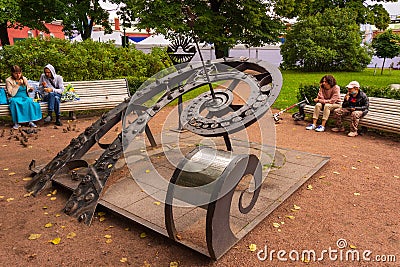 Sundial in the Peter and Paul Fortress in Saint Petersburg, Russia Editorial Stock Photo