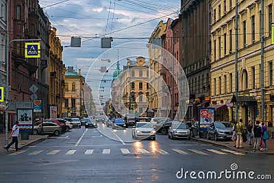 View of the Gorokhovaya street Editorial Stock Photo