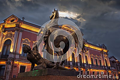 Russia Saint Petersburg New Year time Neskiy prospect Editorial Stock Photo