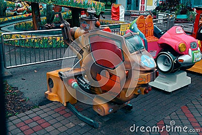 RUSSIA, SAINT PETERSBURG - OCTOBER 10, 2022: Children rides in amusement park Editorial Stock Photo