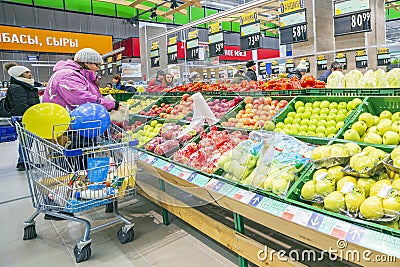 Department of fruits and vegetables Editorial Stock Photo