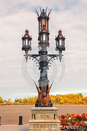 Garibaldi Castle is a unique architectural object in the neo-Gothic style. The village of Khryashchevka Editorial Stock Photo