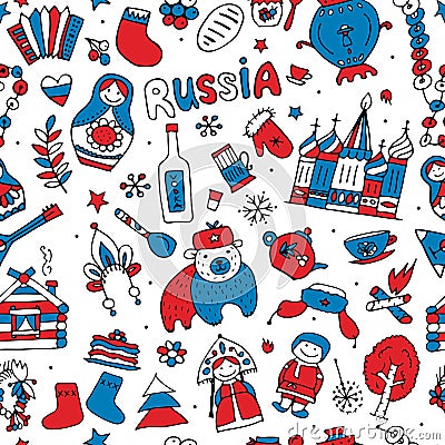 Russia, seamless pattern for your design Vector Illustration