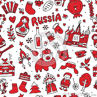 Russia, seamless pattern for your design Vector Illustration