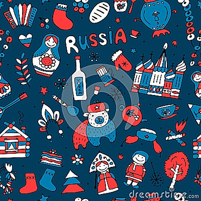 Russia, seamless pattern for your design Vector Illustration