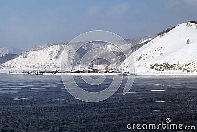 Russia, Siberia, lake Baikal, the source Angara river and the po Stock Photo