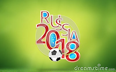 Russia 2018 Soccer Football 3D Render Stock Photo