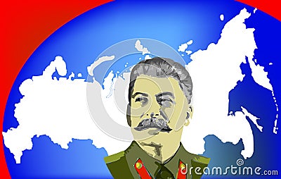 Russia & Stalin Cartoon Illustration