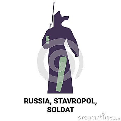 Russia, Stavropol, Soldat travel landmark vector illustration Vector Illustration