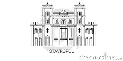 Russia, Stavropol travel landmark vector illustration Vector Illustration