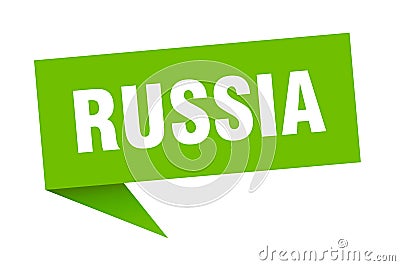 Russia sticker. Russia signpost pointer sign. Vector Illustration