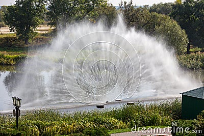 Russia. Tambov. Fountain on river Tsna Stock Photo