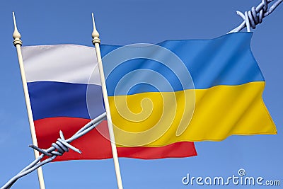 Russia and Ukraine Conflict Stock Photo