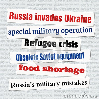 Russia Ukraine war news Vector Illustration