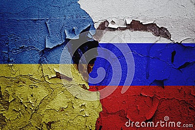 Russia and Ukraine, mutual relations between countries Stock Photo