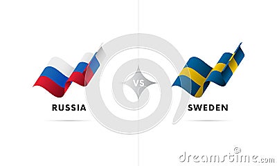 Russia versus Sweden. Football. Vector illustration. Vector Illustration