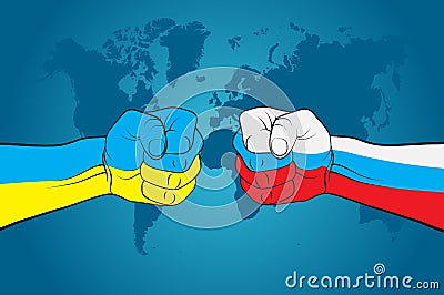 Russia versus Ukraine Vector Illustration