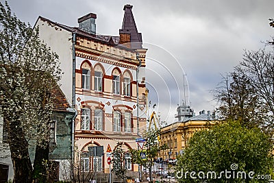 Russia, Vyborg - October 15, 2023: Witch house in the city center Editorial Stock Photo