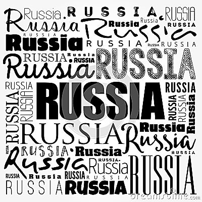 Russia wallpaper word cloud, travel concept background Stock Photo