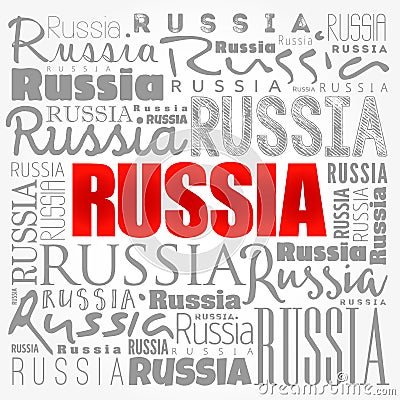 Russia wallpaper word cloud, travel concept background Stock Photo