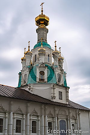 Russia, Yaroslavl, July 2020. Multi-tiered dome of the Orthodox Church. Editorial Stock Photo