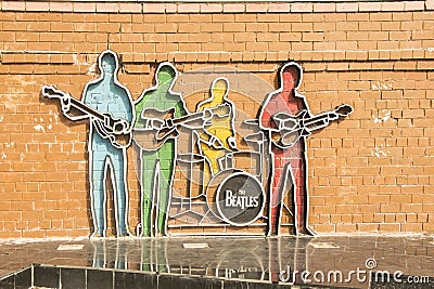 Russia. Yekaterinburg. Monument to the British rock band Â« Beatles Â» Editorial Stock Photo
