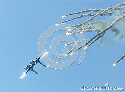 Russia. Zhukovski aviation salon. MAKS. SU-27 Stock Photo