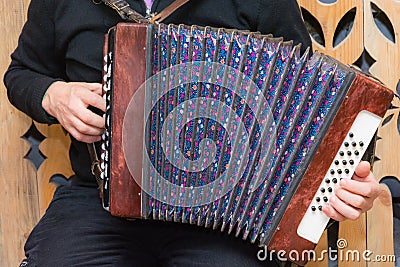 Russian accordion. Stock Photo