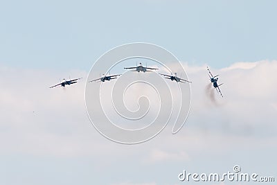 Sukhoi SU-30 Flanker-C, aerobatic team Russian Knights Stock Photo