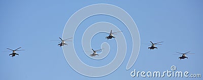 Russian Air Force helicopters Stock Photo