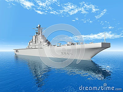 Russian Aircraft Carrier Cartoon Illustration