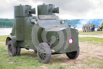 Russian armored car in military show Stock Photo