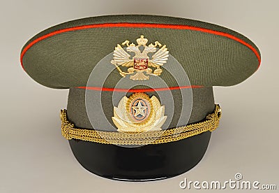 Russian army military officer cap Stock Photo