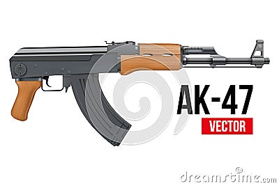 Russian automatic machine rifle AK47. Vector Vector Illustration