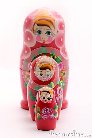 Russian Babushka Nesting Dolls Stock Photo