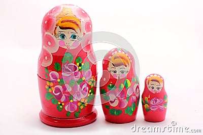 Russian Babushka Nesting Dolls Stock Photo