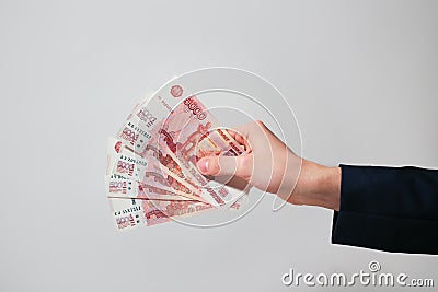 Russian Banknotes Rubles Stock Photo