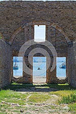 Russian Bay at Poros island Editorial Stock Photo