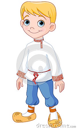 Russian Boy Vector Illustration