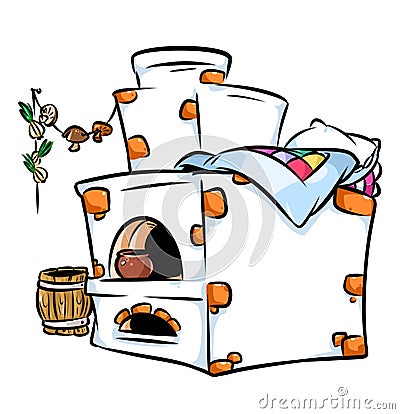 Russian brick ovens cartoon illustration Cartoon Illustration