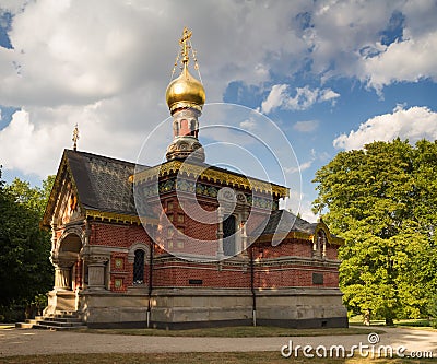 Russian chapel in the summer, Bad Homburg Stock Photo