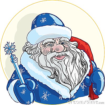 Russian Christmas characters Ded Moroz Vector Illustration