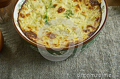 Russian classic Potatoes Romanoff Stock Photo