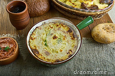 Russian classic Potatoes Romanoff Stock Photo