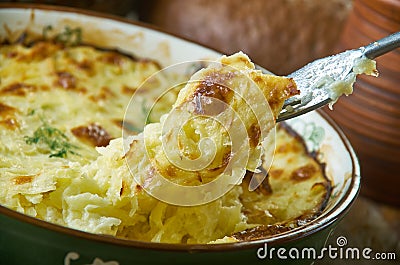 Russian classic Potatoes Romanoff Stock Photo