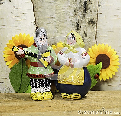 Russian clay dolls Stock Photo
