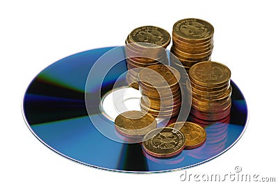 Russian coins and CD Stock Photo