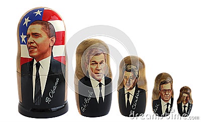 Russian doll - matreshka, Barack Obama Editorial Stock Photo