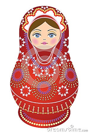 Russian Doll red Vector Illustration